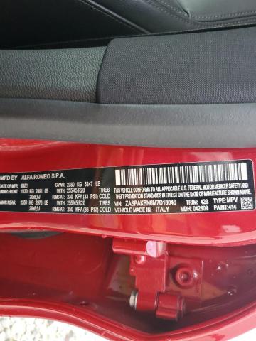 2021 Alfa Romeo Stelvio Ti VIN: ZASPAKBN6M7D18046 Lot: 60248584