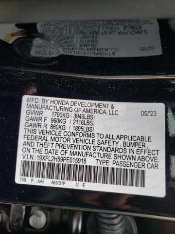 VIN 19XFL2H59PE015918 2023 Honda Civic, LX no.12