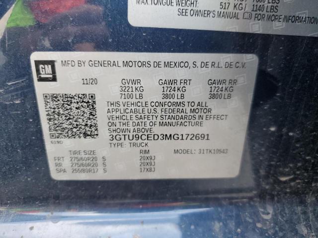 2021 GMC SIERRA K15 - 3GTU9CED3MG172691