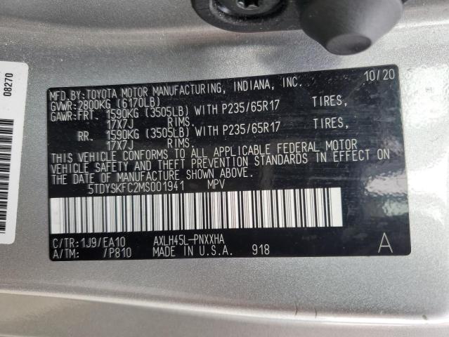 2021 Toyota Sienna Xle VIN: 5TDYSKFC2MS001941 Lot: 62033924