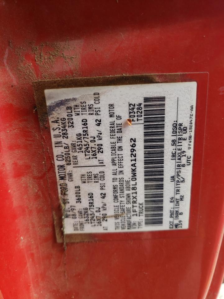 1FTRX18L0WKA12962 1998 Ford F150