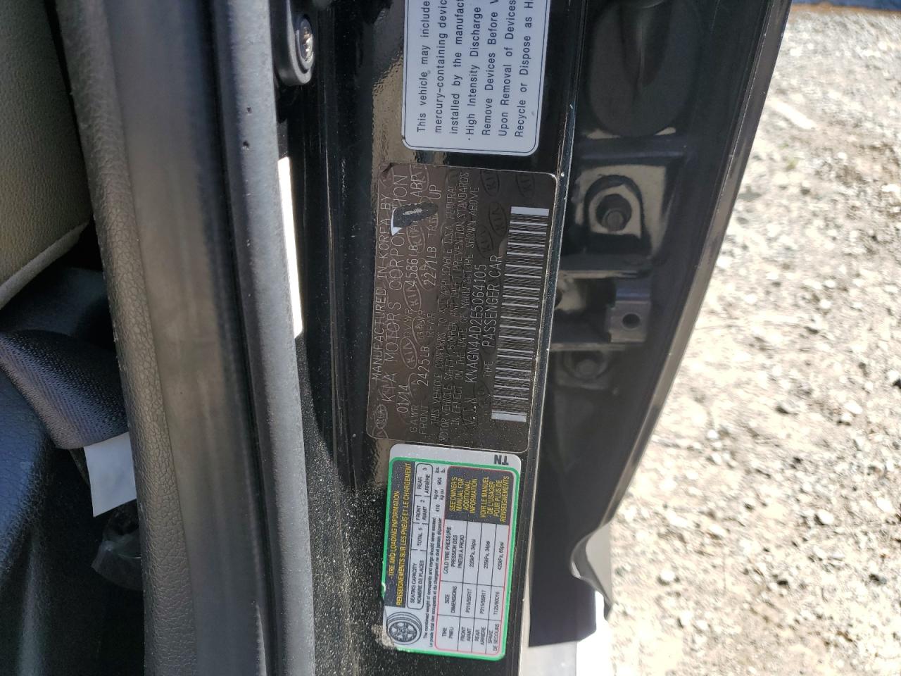 KNAGN4AD2E5064105 2014 Kia Optima Hybrid