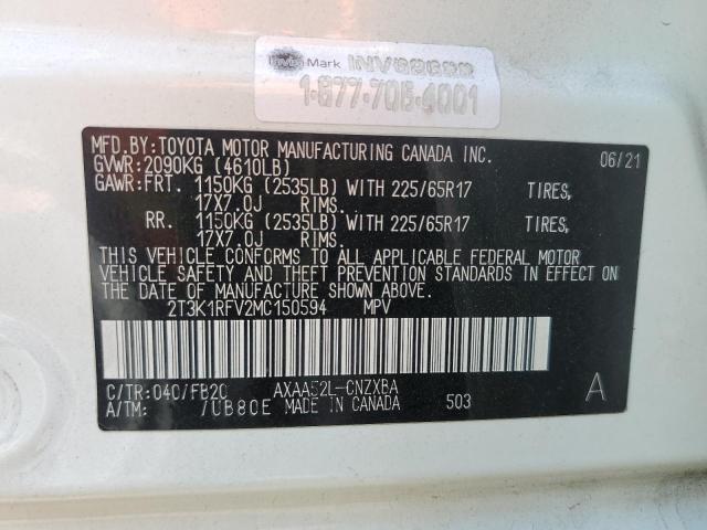 2021 TOYOTA RAV4 LE - 2T3K1RFV2MC150594