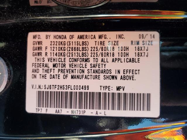 2015 Honda Crosstour Exl VIN: 5J6TF2H53FL000499 Lot: 61169204