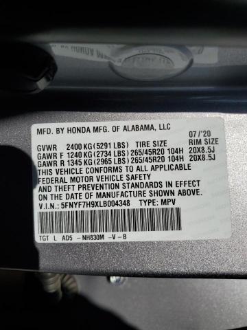 2020 HONDA PASSPORT T - 5FNYF7H9XLB004348