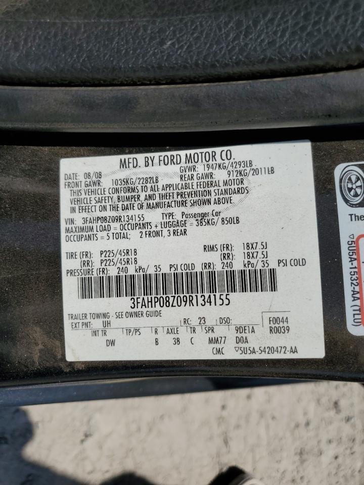 3FAHP08Z09R134155 2009 Ford Fusion Sel