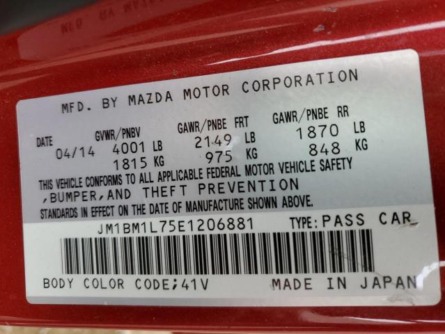 VIN JM1BM1L75E1206881 2014 Mazda 3, Touring no.12