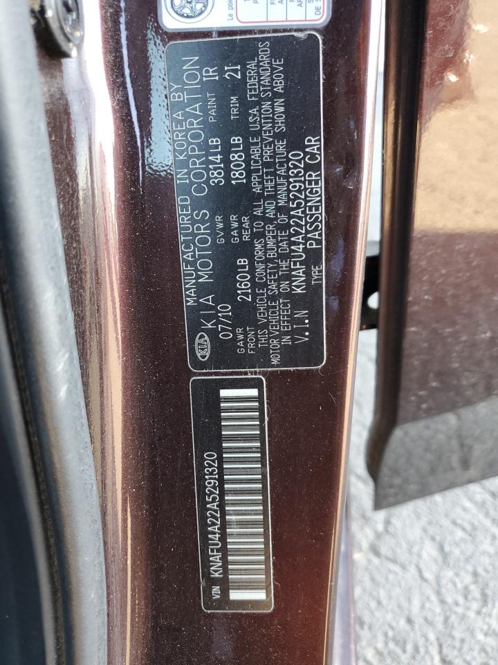 KNAFU4A22A5291320 2010 Kia Forte Ex