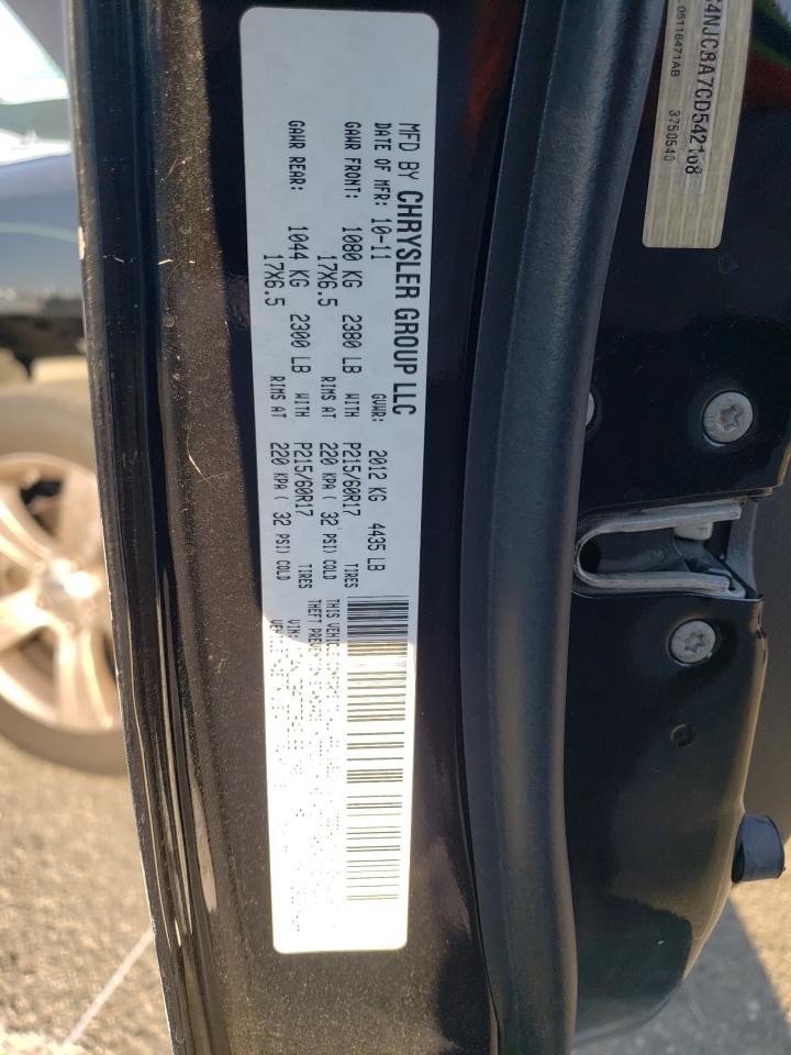 1C4NJCBA7CD542168 2012 Jeep Compass Sport