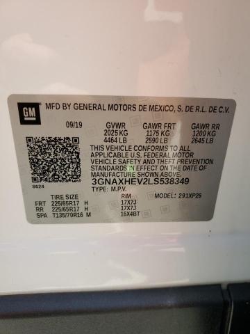 2020 Chevrolet Equinox Ls VIN: 3GNAXHEV2LS538349 Lot: 61614214