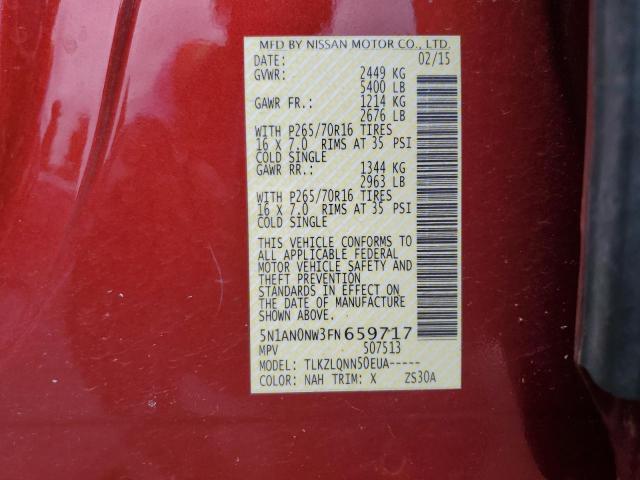 2015 NISSAN XTERRA X 5N1AN0NW3FN659717