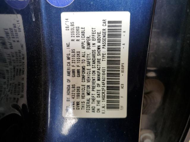 2015 HONDA ACCORD SPO - 1HGCR2F54FA016451