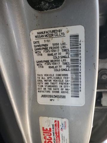 2002 Nissan Pathfinder Le VIN: JN8DR09X42W650588 Lot: 61430204