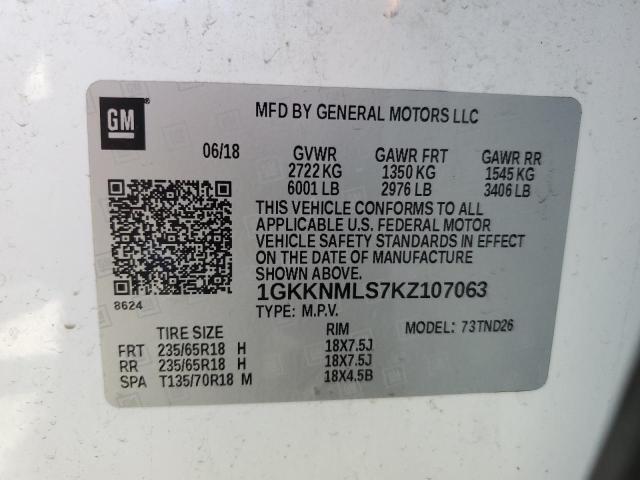 2019 GMC ACADIA SLT - 1GKKNMLS7KZ107063