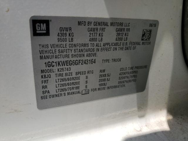 2016 CHEVROLET SILV1500 2 - 1GC1KWEG6GF243164