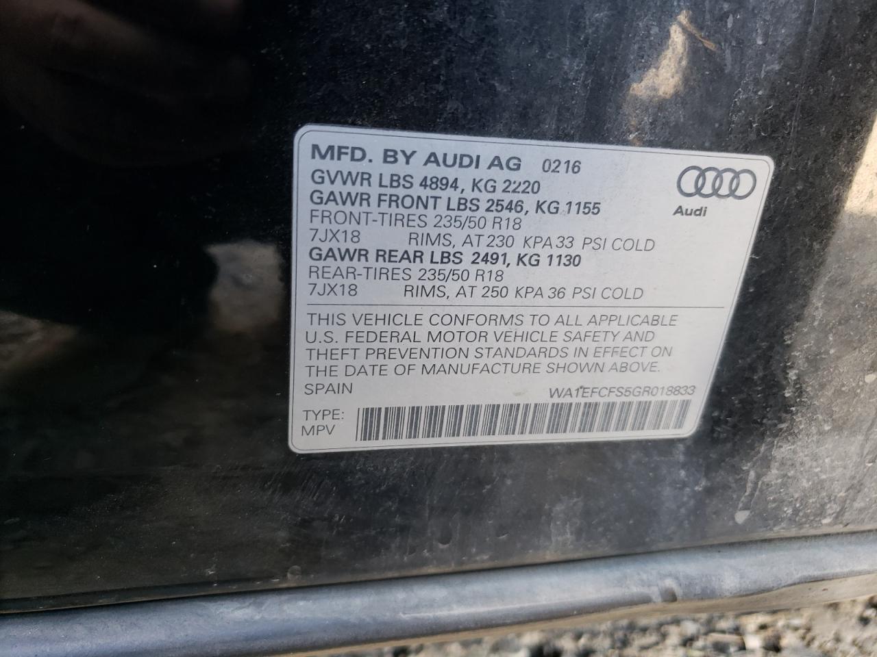 Lot #3004094833 2016 AUDI Q3 PREMIUM