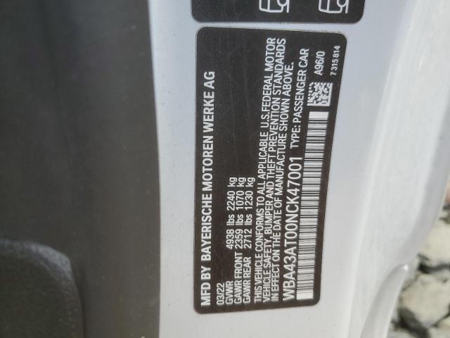 2022 BMW 430XI WBA43AT00NCK47001