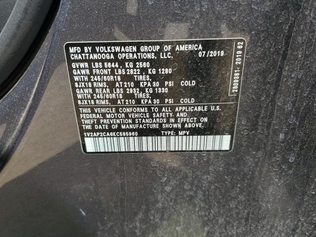 1V2AP2CA6KC585960 2019 VOLKSWAGEN ATLAS - Image 13