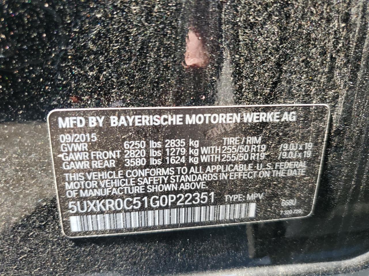 5UXKR0C51G0P22351 2016 BMW X5 xDrive35I