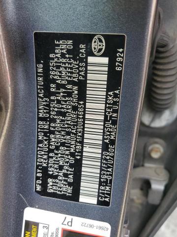 VIN 4T1BF1FK9DU646654 2013 Toyota Camry, L no.12