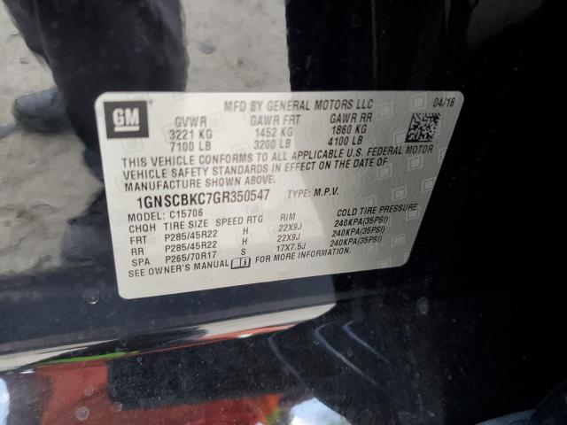 2016 Chevrolet Tahoe C1500 Lt VIN: 1GNSCBKC7GR350547 Lot: 61520124