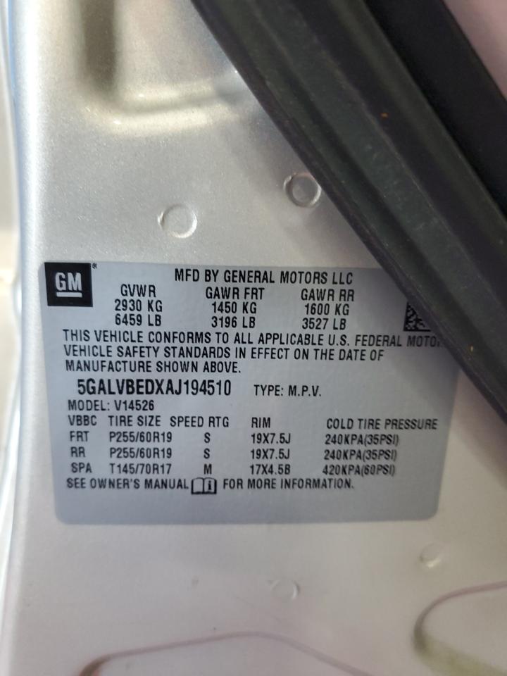 5GALVBEDXAJ194510 2010 Buick Enclave Cxl