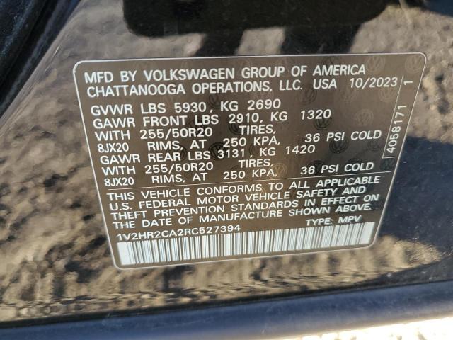 2024 Volkswagen Atlas Se VIN: 1V2HR2CA2RC527394 Lot: 61360044