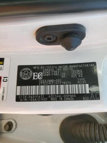 2010 Toyota Corolla Matrix S VIN: 2T1LE4EE2AC018274 Lot: 62225854