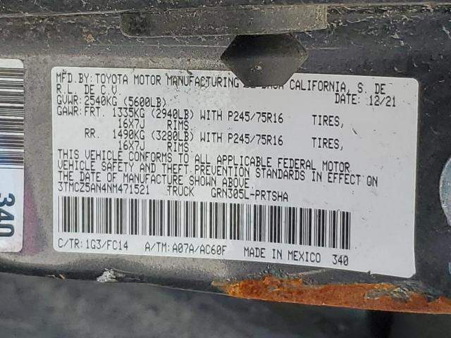 2022 TOYOTA TACOMA DOU - 3TMCZ5AN4NM471521