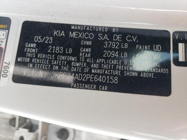 VIN 3KPF24AD2PE640158 2023 KIA Forte, LX no.12