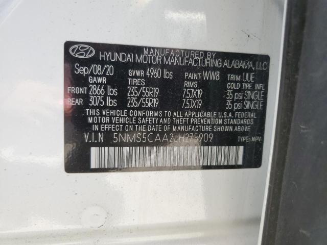 2020 Hyundai Santa Fe Limited VIN: 5NMS5CAA2LH275909 Lot: 61966744