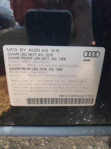 2016 Audi Sq5 Premium Plus VIN: WA1CCAFP9GA077589 Lot: 62055204