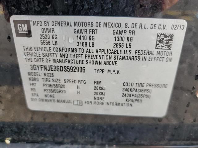 2013 Cadillac Srx Premium Collection VIN: 3GYFNJE36DS592906 Lot: 62692054