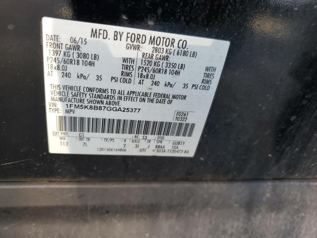 2016 FORD EXPLORER - 1FM5K8B87GGA25377