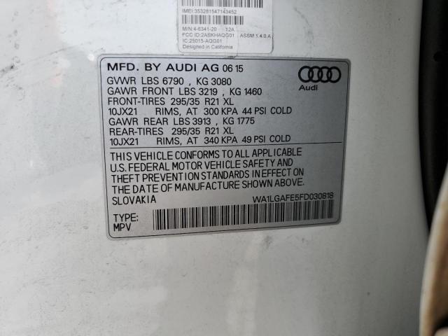 2015 AUDI Q7 PREMIUM - WA1LGAFE5FD030818