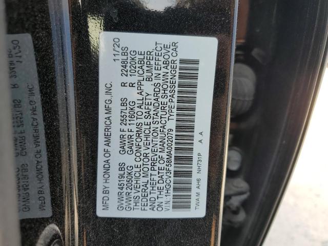 2021 Honda Accord Hybrid Exl VIN: 1HGCV3F58MA002079 Lot: 62820634