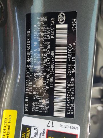 2013 Toyota Avalon Base VIN: 4T1BK1EB4DU027506 Lot: 63185184