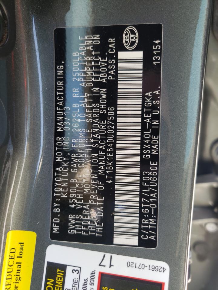 4T1BK1EB4DU027506 2013 Toyota Avalon Base