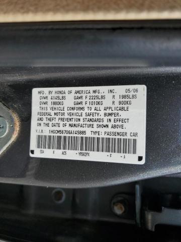 2006 Honda Accord Ex VIN: 1HGCM56706A145885 Lot: 61293424