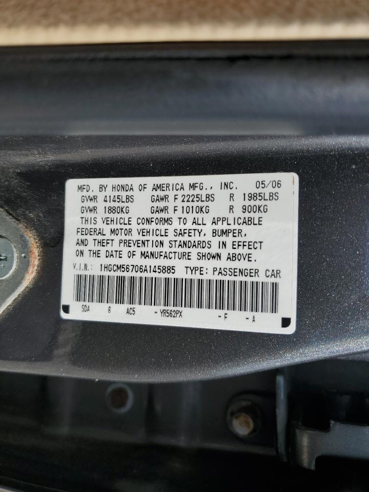 1HGCM56706A145885 2006 Honda Accord Ex