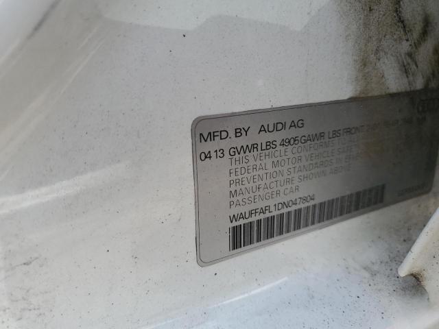2013 Audi A4 Premium Plus VIN: WAUFFAFL1DN047804 Lot: 60390714