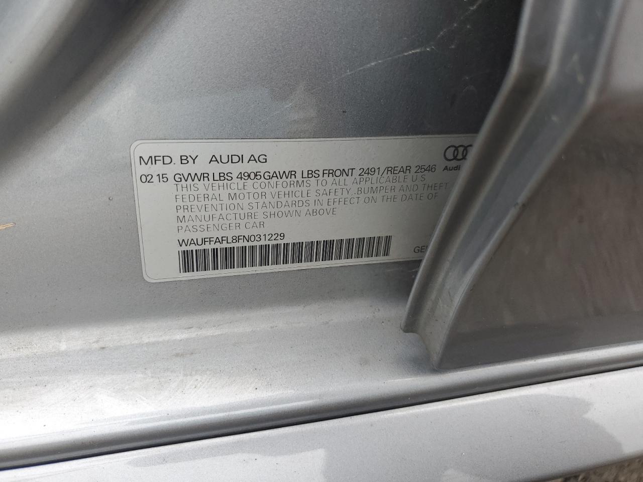 WAUFFAFL8FN031229 2015 Audi A4 Premium Plus