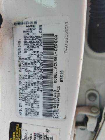 2004 Toyota Camry Le VIN: 4T1BE32K34U287791 Lot: 62022314