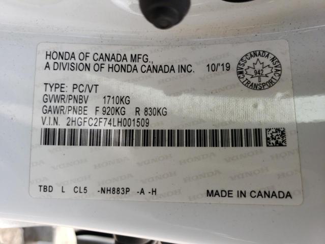 2020 HONDA CIVIC EX - 2HGFC2F74LH001509