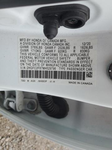 2021 HONDA CIVIC SPOR - 2HGFC2F87MH529796