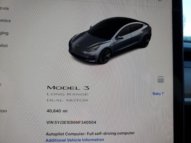 2022 Tesla Model 3 VIN: 5YJ3E1EB6NF340504 Lot: 61834914