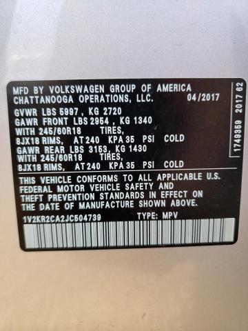 VIN 1V2KR2CA2JC504739 2018 Volkswagen Atlas, SE no.14