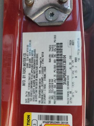 2017 FORD FUSION TIT - 3FA6P0RU2HR138104