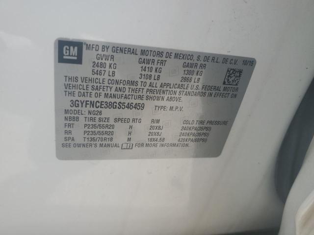 2016 Cadillac Srx Performance Collection VIN: 3GYFNCE38GS546459 Lot: 61696254