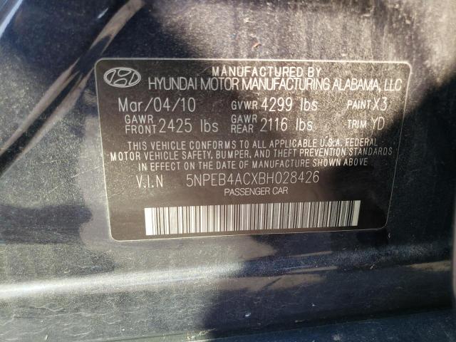 2011 Hyundai Sonata Gls VIN: 5NPEB4ACXBH028426 Lot: 62295364